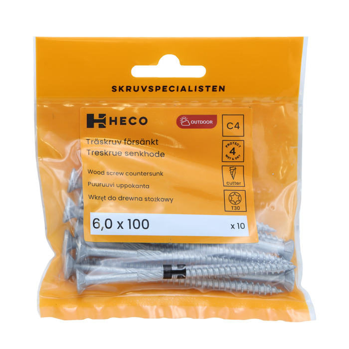 Träskruv TFT Protect 4 6,0 x 100 mm 10-pack Heco
